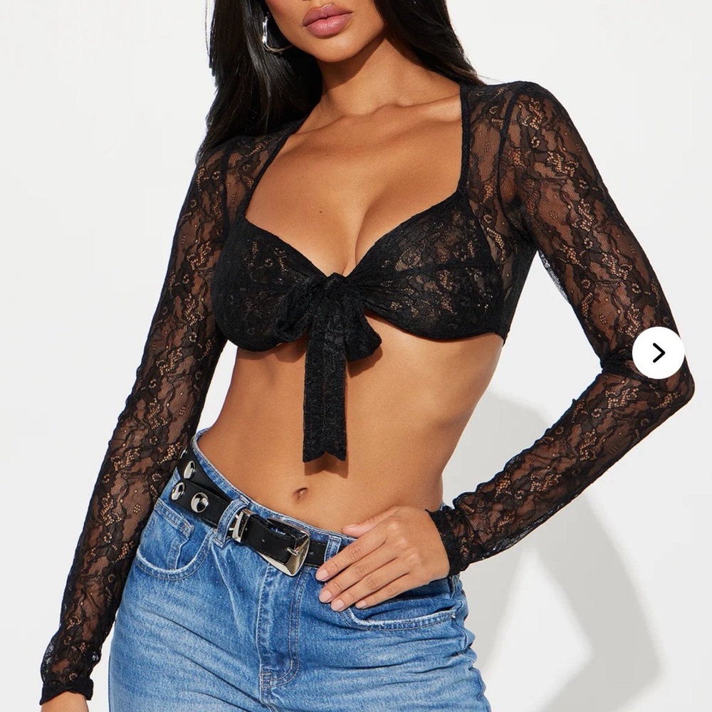 Fashion Nova Black Lace Crop Top